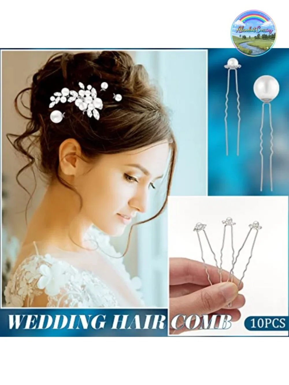 44 Pcs Faux Pearl Crystal Hair Comb Set Wedding Bridal Hair Accessories